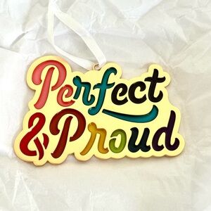 New Hallmark Keepsake Perfect & Proud Ornament Gold Rainbow Pride Love Gift 2024